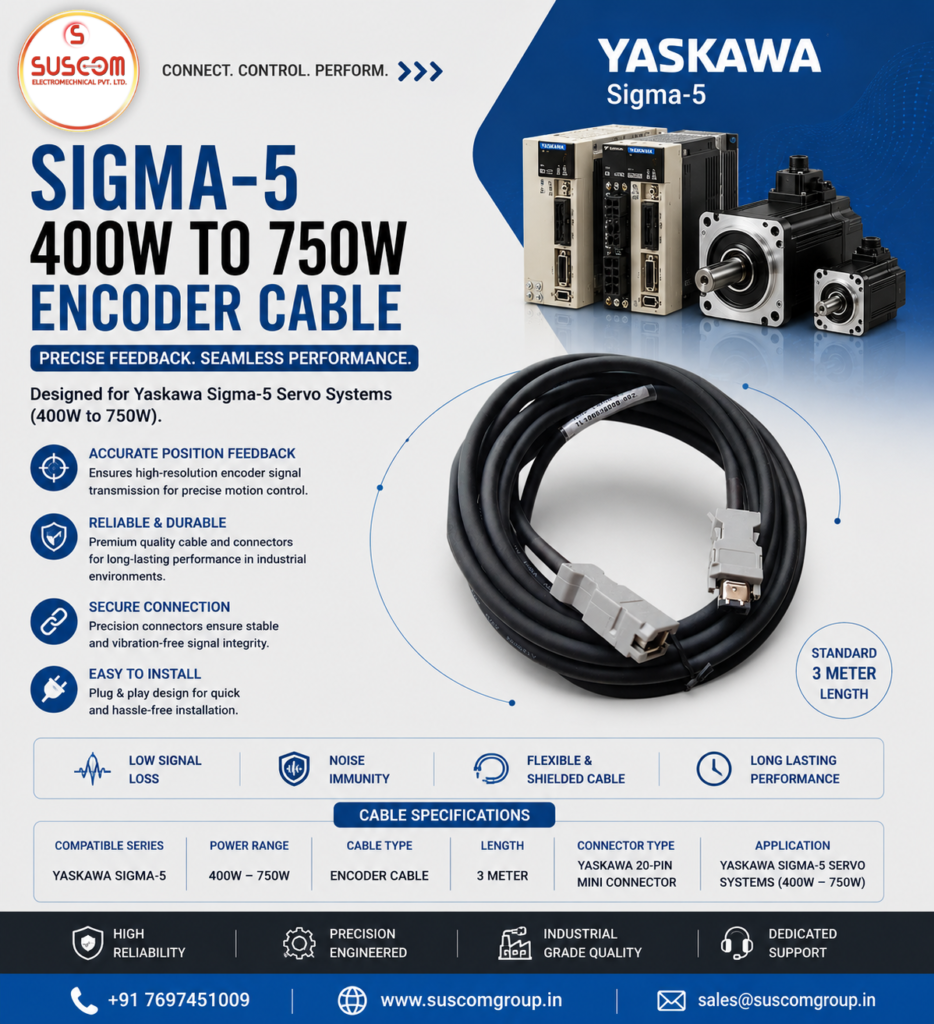 Sigma-5 400W to 750W Encoder Cable for Yaskawa Servo Motor Industrial Automation Flyer