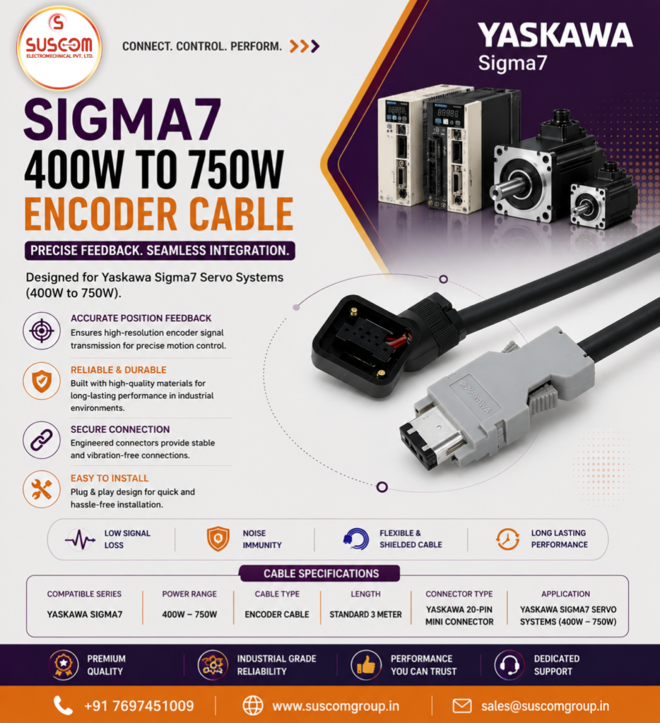 Sigma7 400W to 750W Encoder Cable for Yaskawa Servo Motor Industrial Automation Flyer